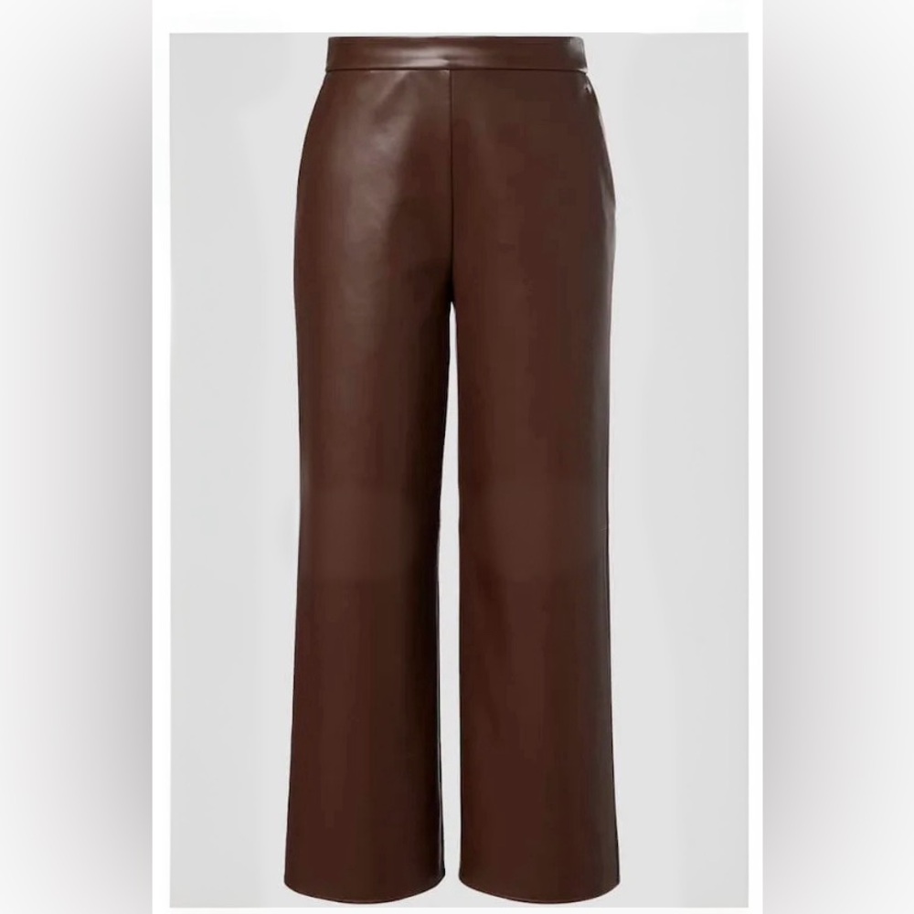 Babaton (Aritzia) Faux Leather Pants – Chocolate Brown | Size 10/Large